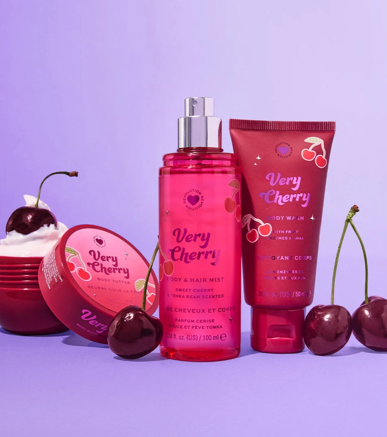 I Heart Revolution - *Midnight Cherry* - Set de cuidado corporal Very Cherry