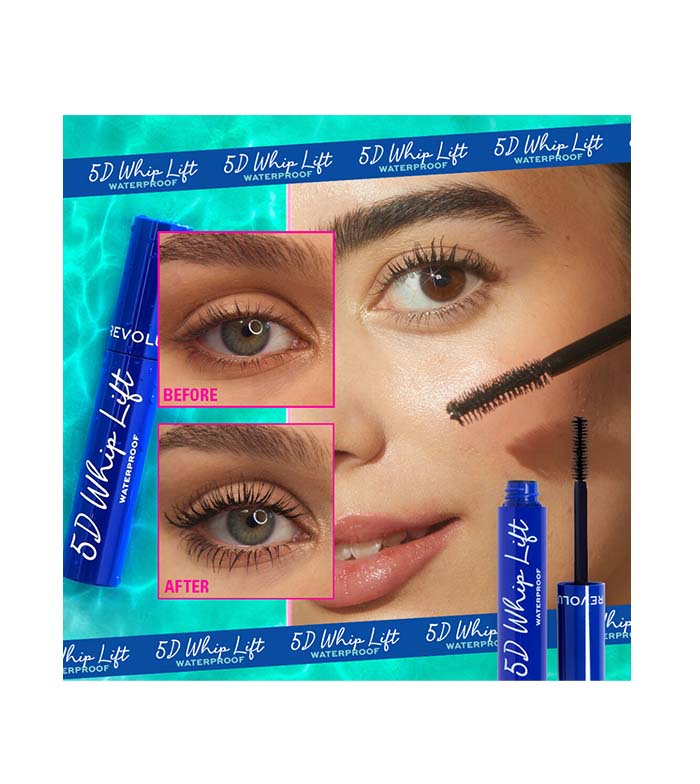 Makeup Revolution - Máscara de pestañas 5D Whip Lift