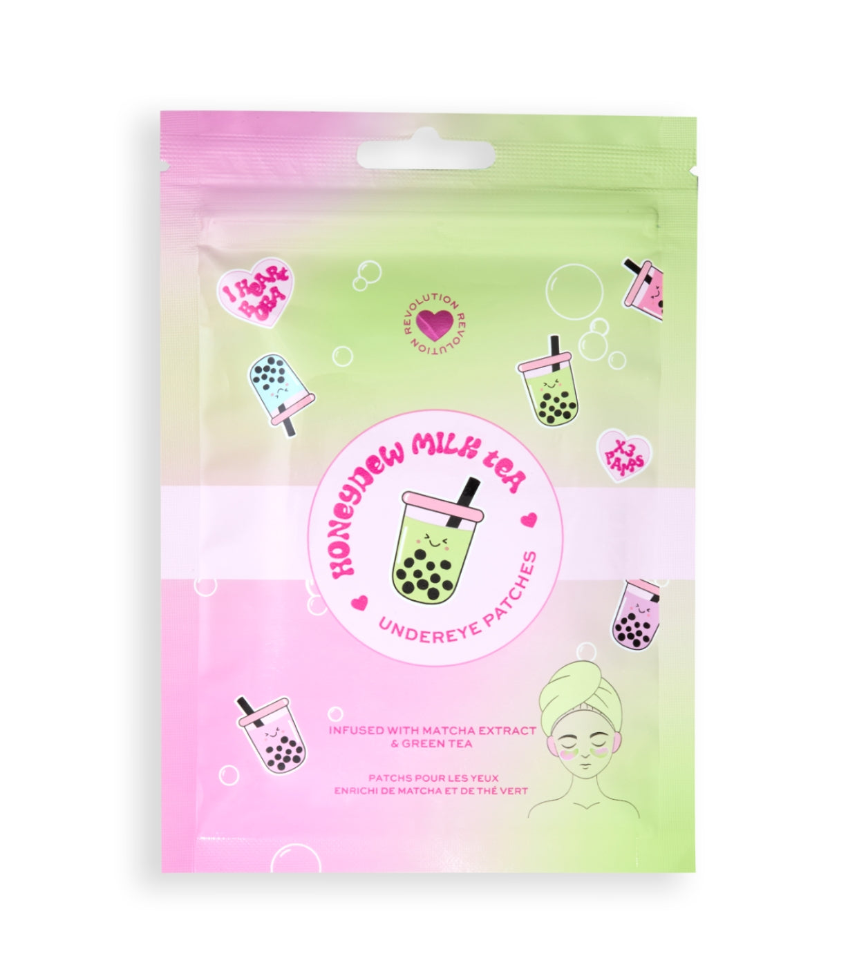 I Heart Revolution - *I Heart Boba* - Patches de Olhos Honeydew Mik Tea - Extrato de chá matcha