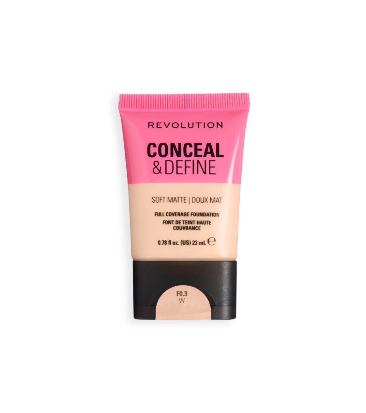 Makeup Revolution - Base de maquillaje Conceal & Define Soft Matte - F0.3W