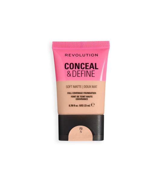 Makeup Revolution - Base de maquillaje Conceal & Define Soft Matte - F3N