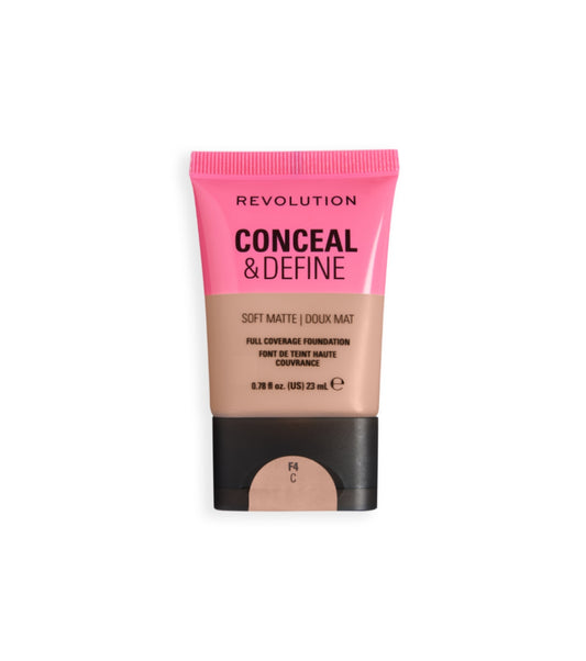 Makeup Revolution - Base de maquillaje Conceal & Define Soft Matte - F4C