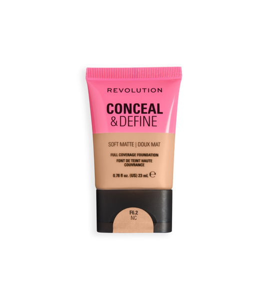 Makeup Revolution - Base de maquillaje Conceal & Define Soft Matte - F6.2NC
