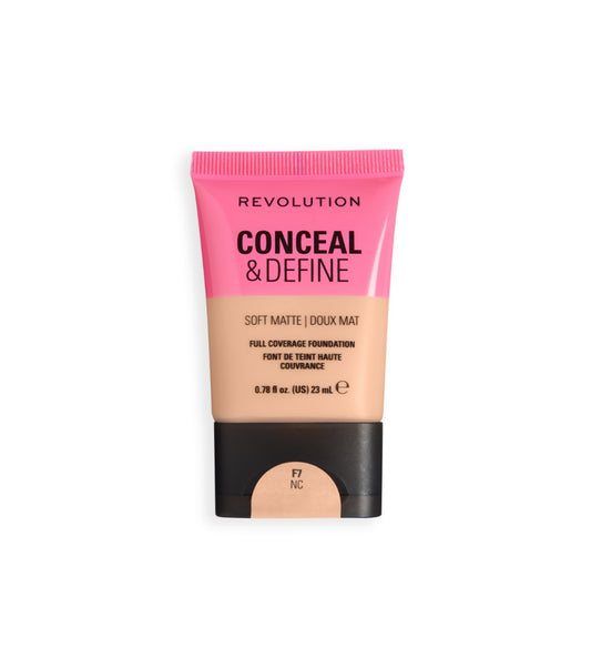 Makeup Revolution - Base de maquillaje Conceal & Define Soft Matte - F7NC