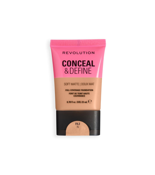 Makeup Revolution - Base de maquillaje Conceal & Define Soft Matte - F8.2N