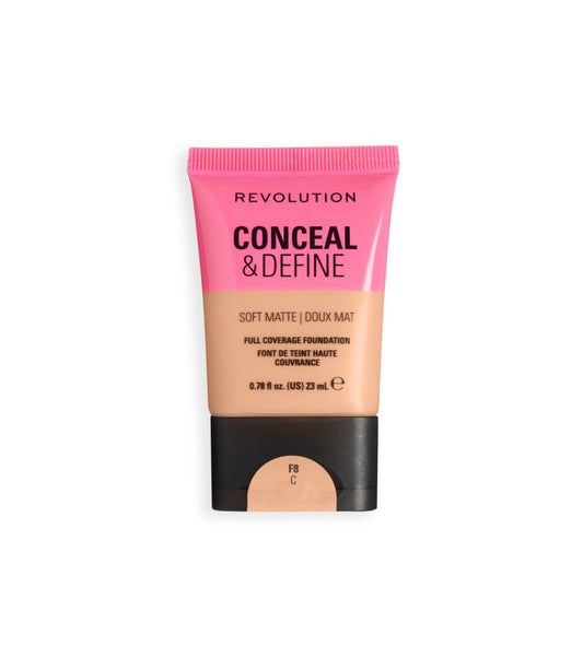Makeup Revolution - Base de maquillaje Conceal & Define Soft Matte - F8C