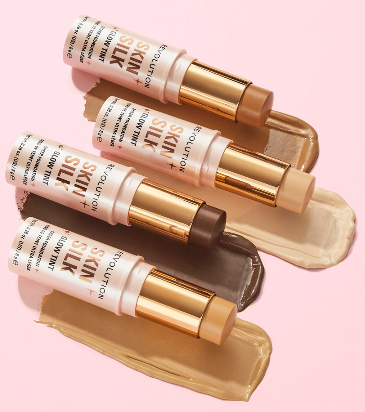 Makeup Revolution - Base de maquillaje en stick Skin Silk Glow Tint Sheer Foundation - Medium Neutral