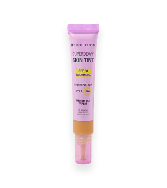 Makeup Revolution - Base de maquillaje Superdewy Skin Tint SPF30 - Medium Tan Warm