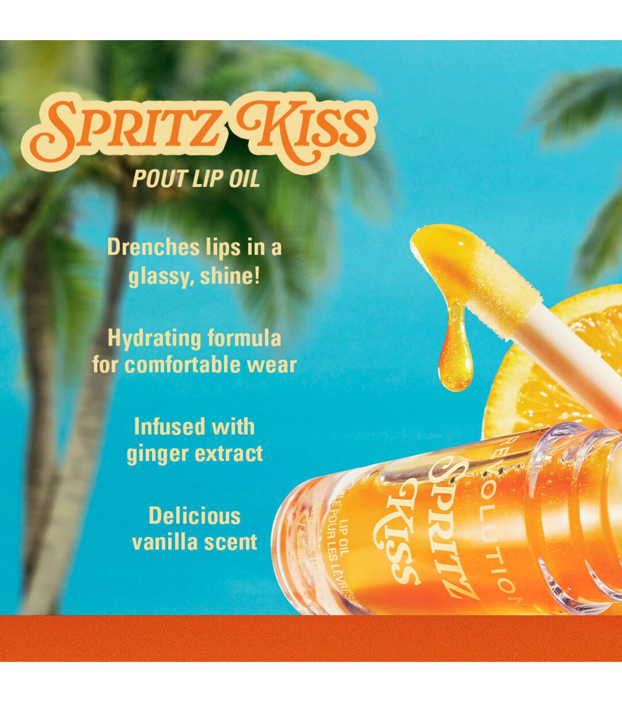 Makeup Revolution - *Club Riviera*  - Aceite labial Spritz Kiss Orange