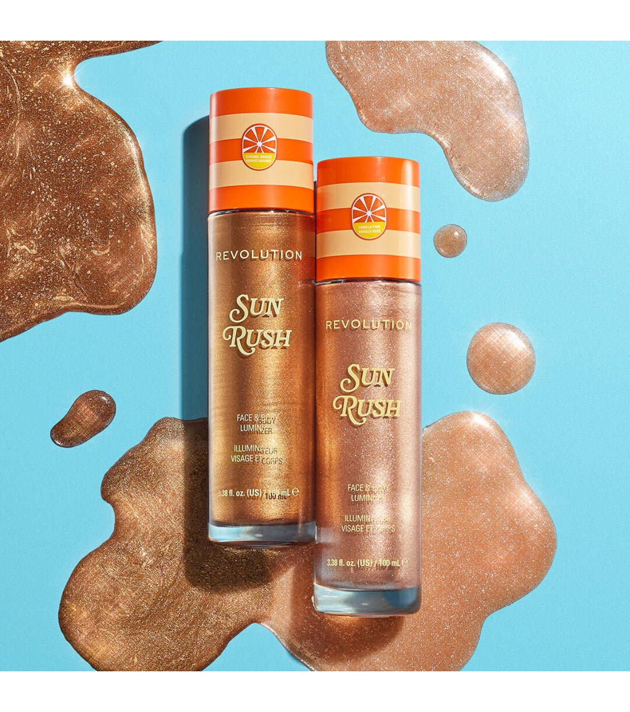 Makeup Revolution - *Club Riviera* - Iluminador corporal Sun Rush - Caramel Bronze