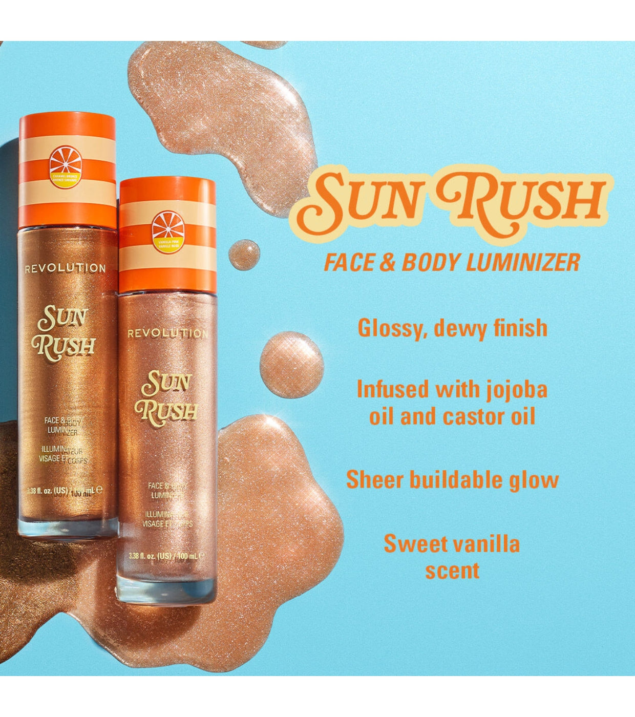 Makeup Revolution - *Club Riviera* - Iluminador corporal Sun Rush - Vanilla Pink
