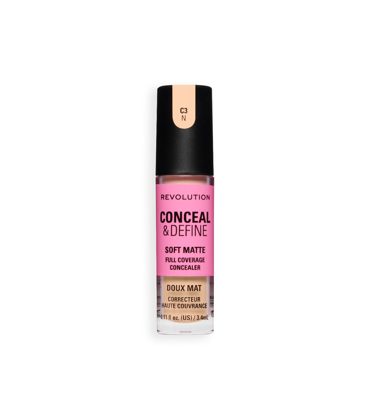 Makeup Revolution - Corrector líquido Conceal & Define Soft Matte - C3N