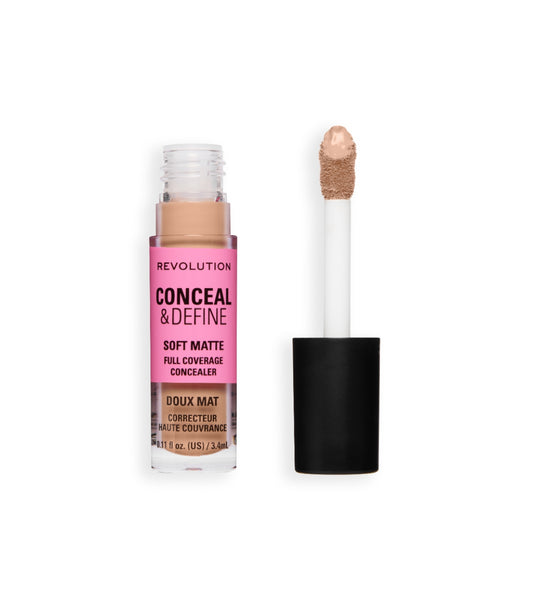 Makeup Revolution - Corretor líquido Conceal & Define Soft Matte - C4C