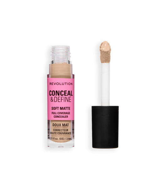 Makeup Revolution - Corrector líquido Conceal & Define Soft Matte - C6.5N