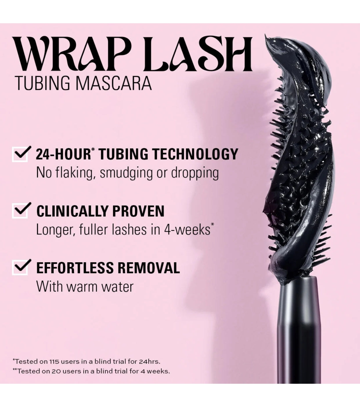 Makeup Revolution - Máscara de pestañas Wrap Lash - Ultra Black