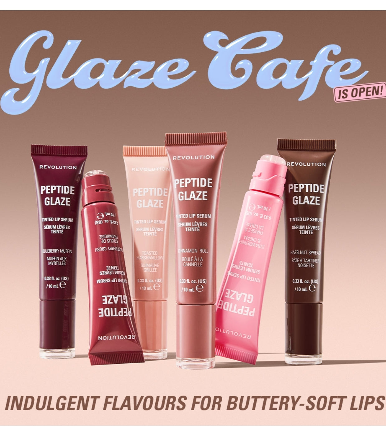 Makeup Revolution - Tinte labial con sérum Peptide Glaze - Blueberry Muffin