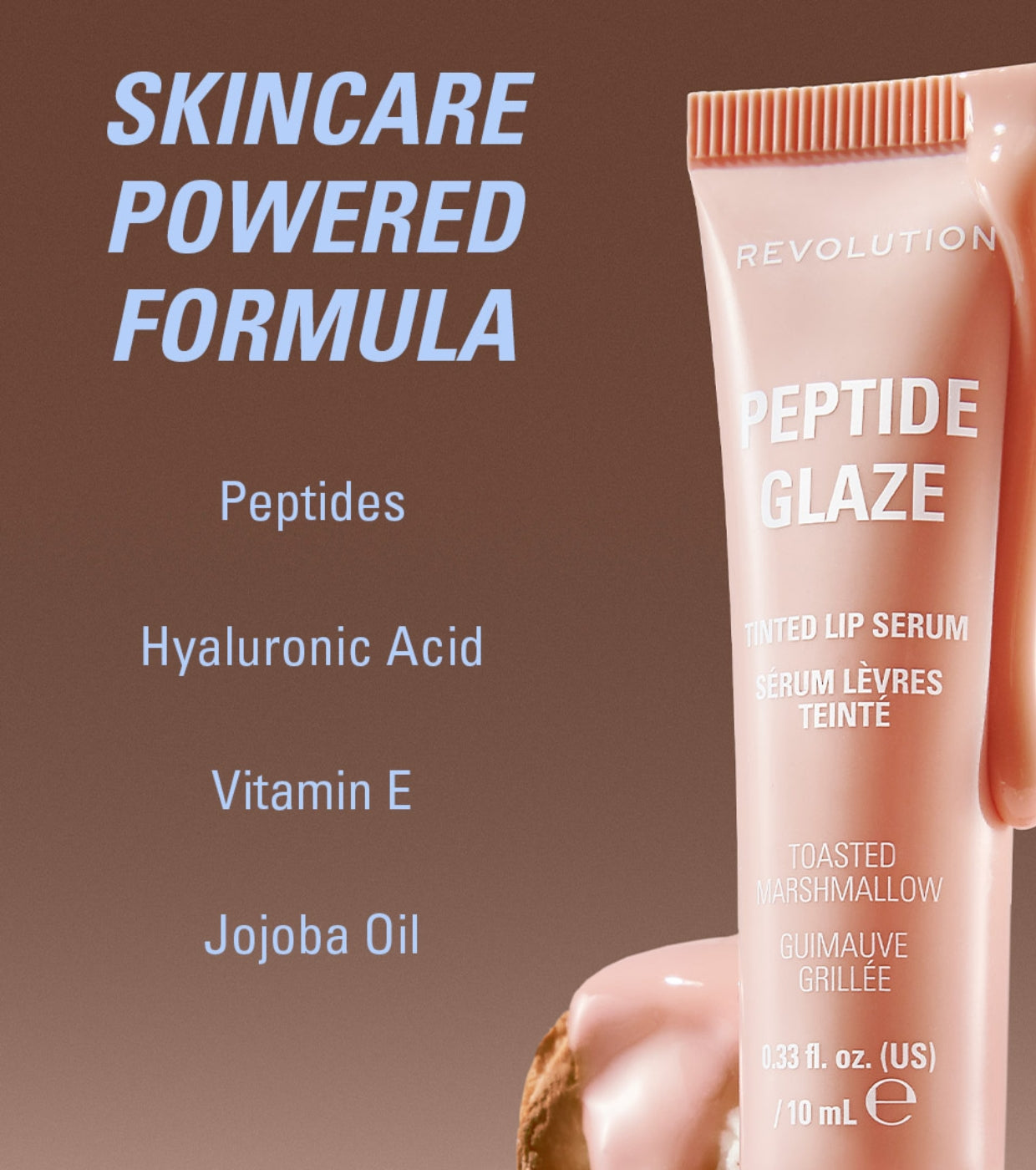 Makeup Revolution - Tinte labial con sérum Peptide Glaze - Hazelnut Spread