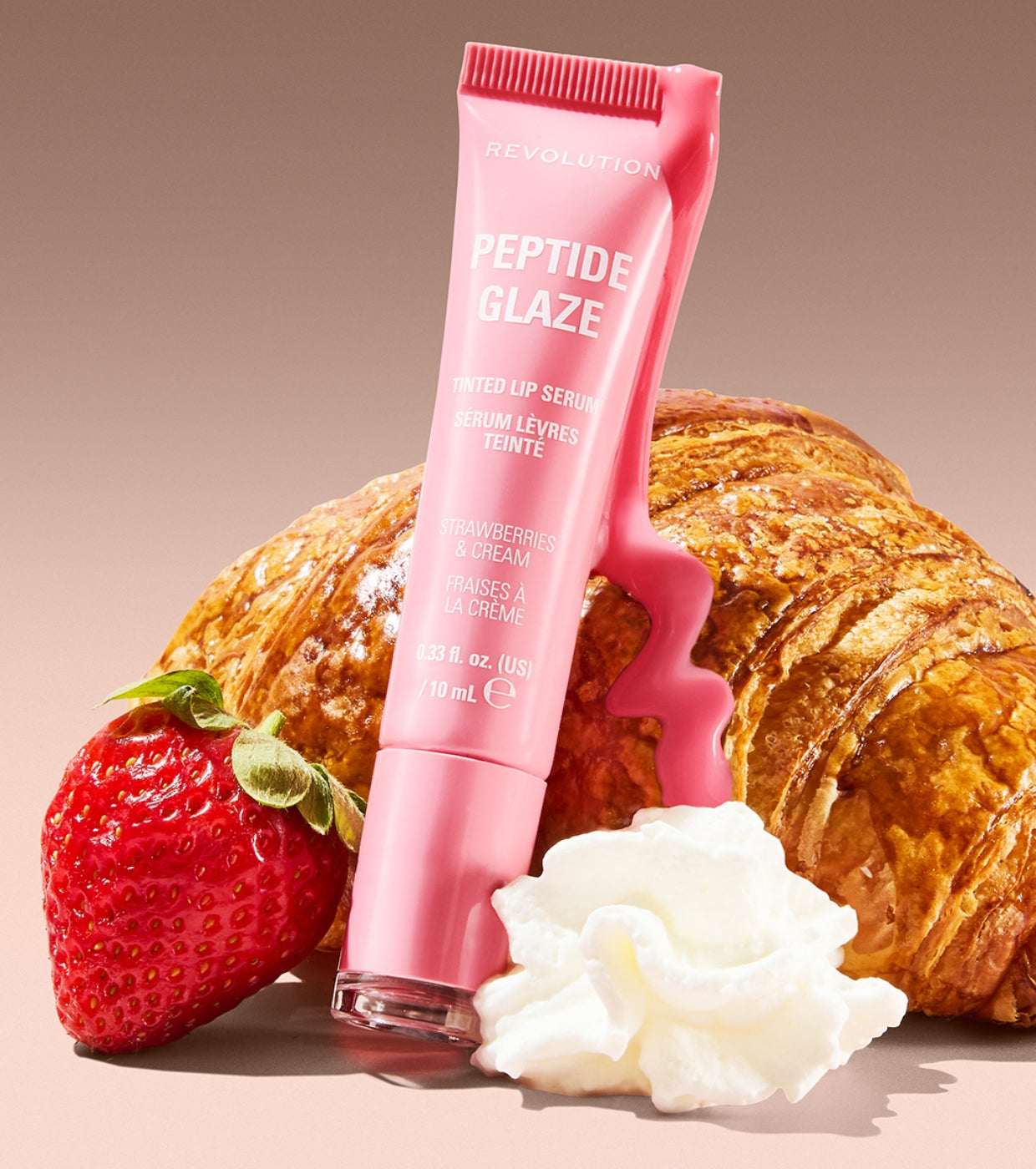 Makeup Revolution - Tinte labial con sérum Peptide Glaze - Strawberry & Cream