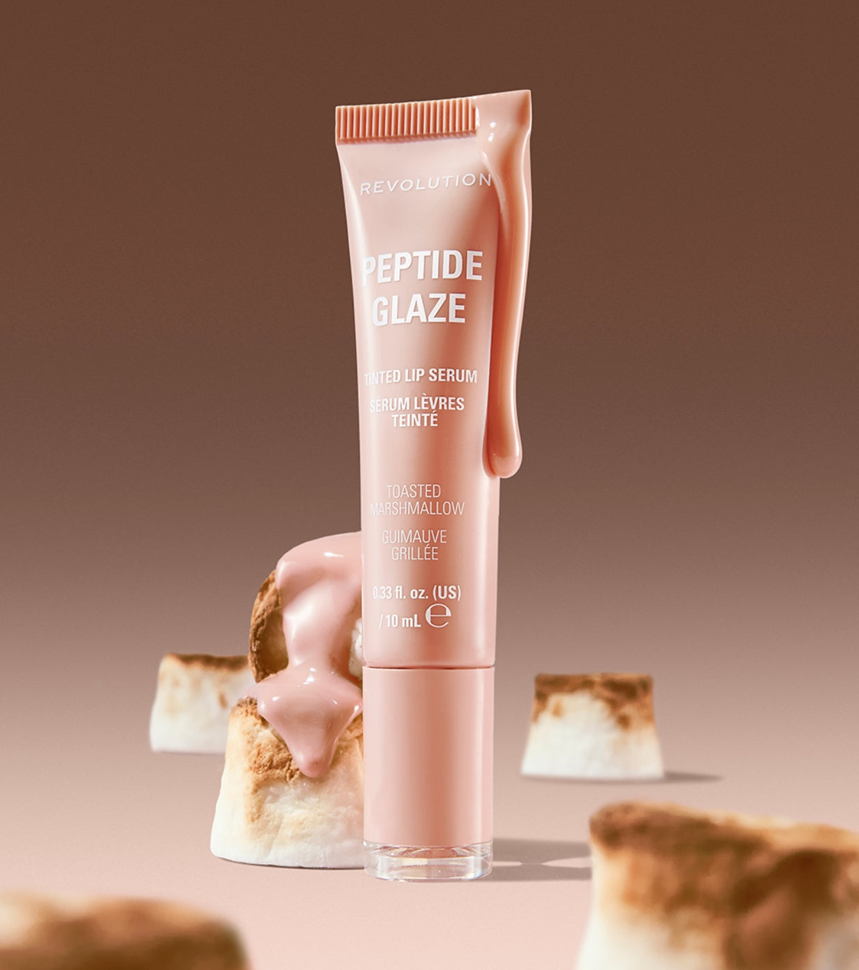Makeup Revolution - Tinte labial con sérum Peptide Glaze - Toasted Marshmallow
