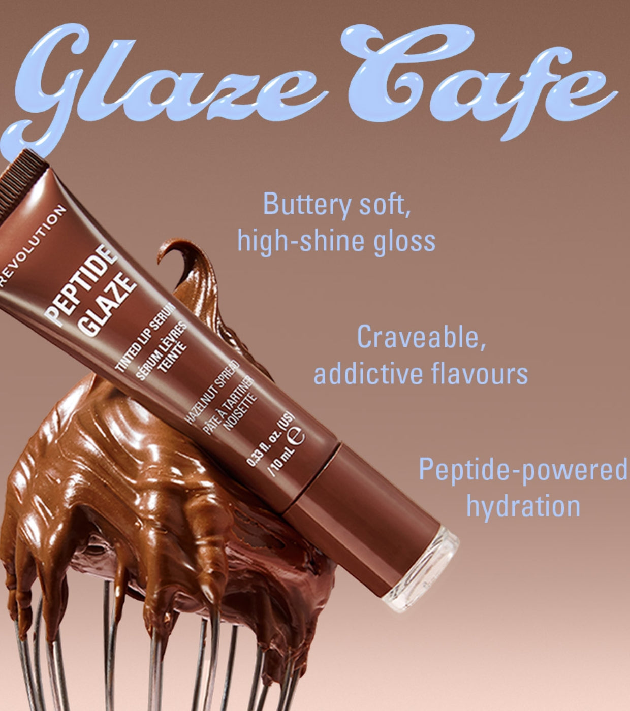Makeup Revolution - Tinte labial con sérum Peptide Glaze - Toasted Marshmallow