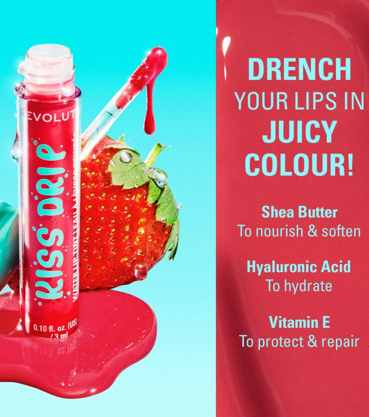 Makeup Revolution - Tinte labial Kiss Drip Water - Melon Mist