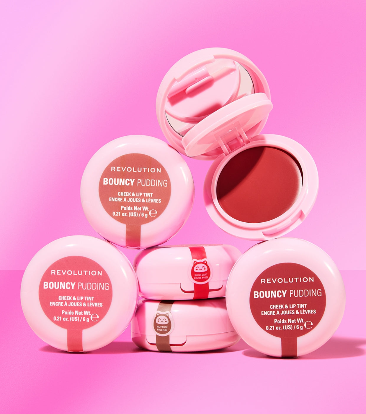 Makeup Revolution - Tinte para mejillas y labios Bouncy Pudding - Brush Drift