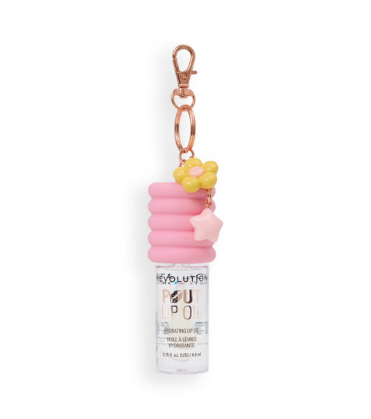 Makeup Revolution - Aceite labial Pout Lip Charm - Lychee Clear Pink