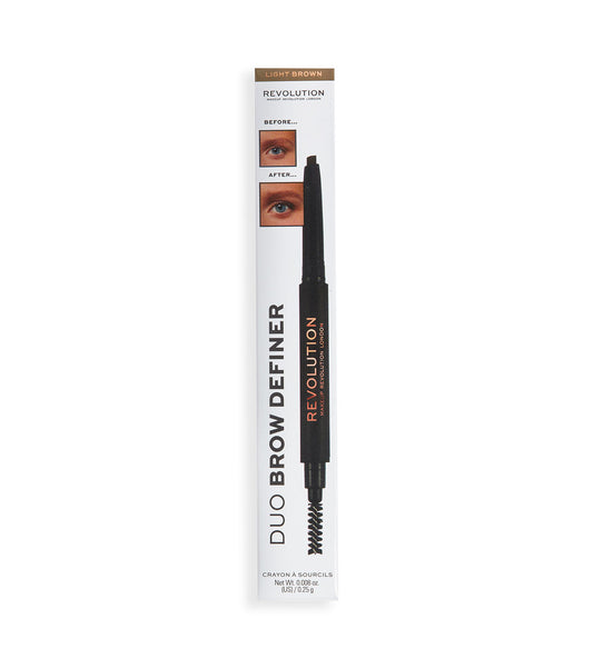 Makeup Revolution - Lápis Duo para Sobrancelhas Brow Definer - Light Brown