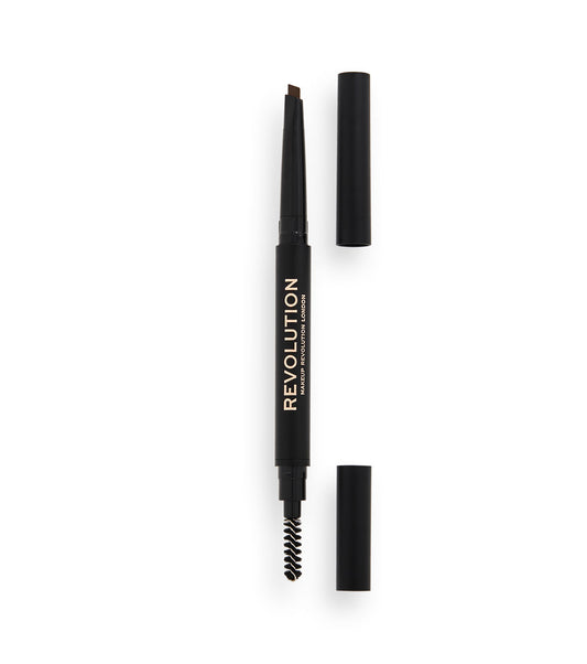 Makeup Revolution - Lápis Duo para Sobrancelhas Duo Brow Definer - Castanho Médio