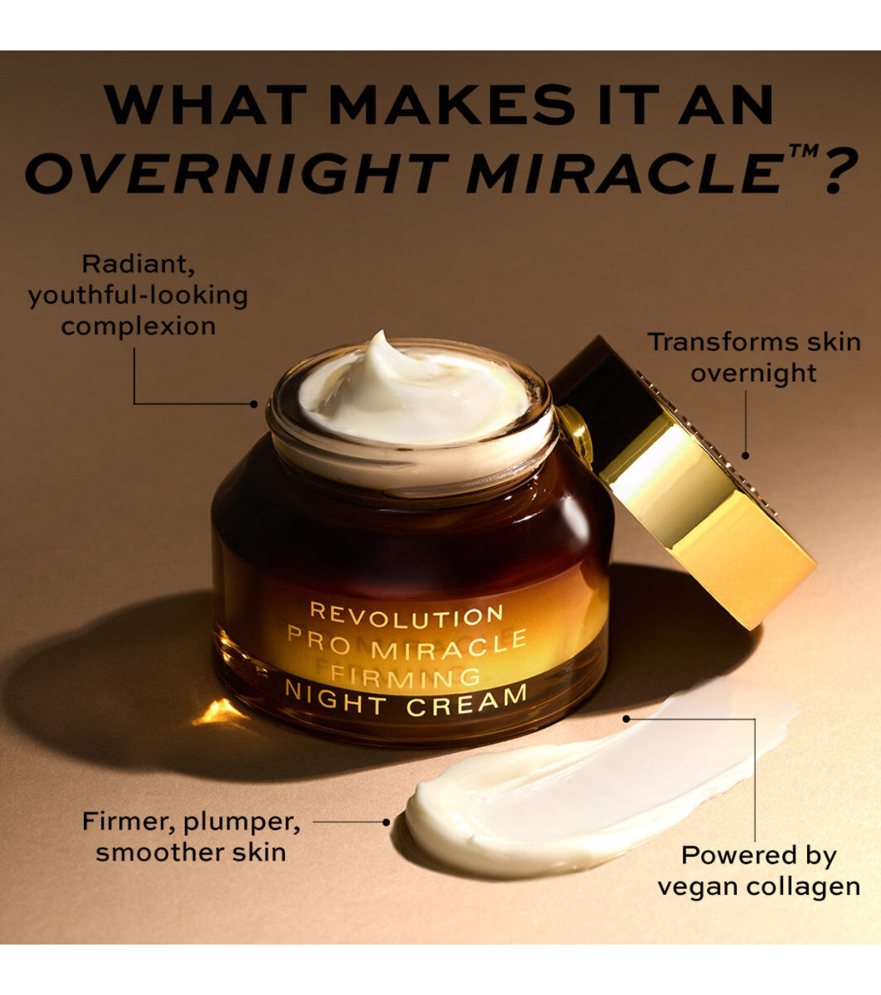 Revolution Pro - Crema de noche con colágeno Miracle Firming
