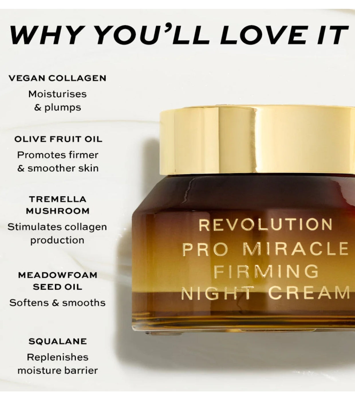 Revolution Pro - Crema de noche con colágeno Miracle Firming