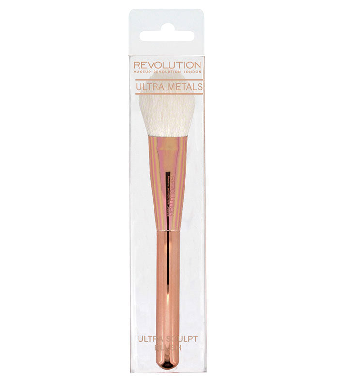 Makeup Revolution - Brocha colorete Ultra Metals  Sculpt Blush Brush – F303