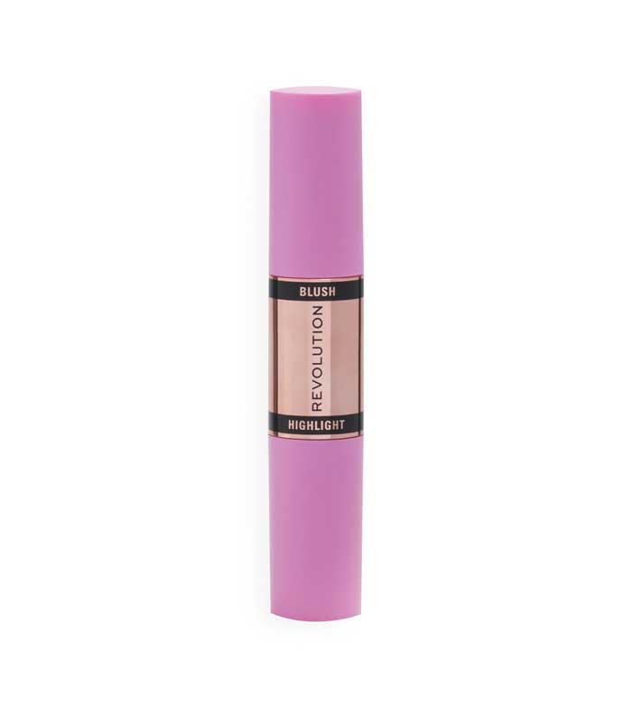 Revolution - Dúo de colorete e iluminador en stick - Flushing Pink