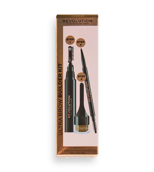 Revolution - Kit de sobrancelhas Ultra Brow Builder Kit - Ash Brown