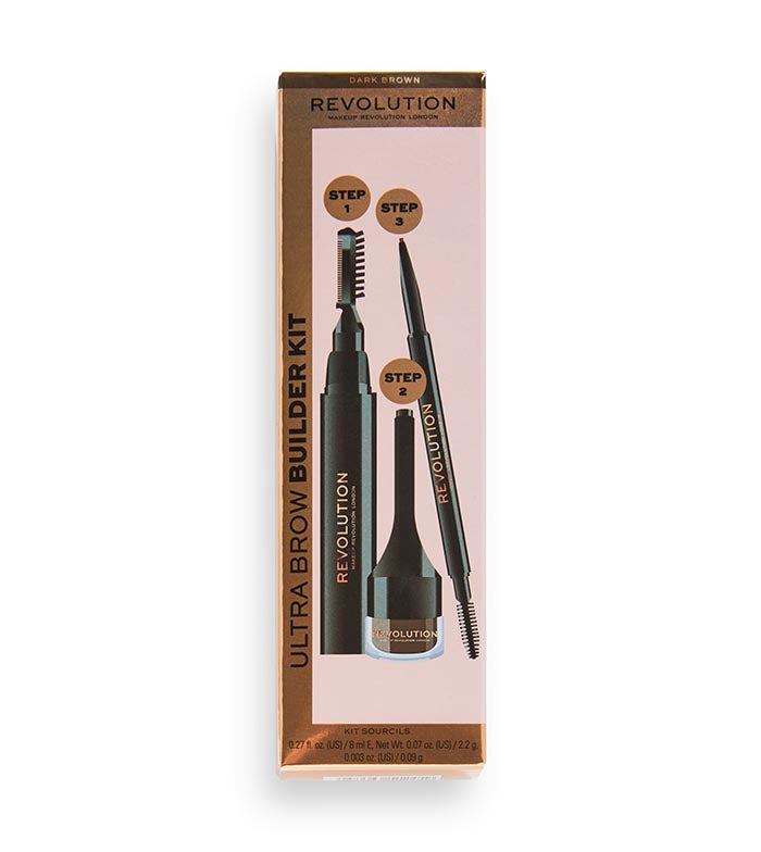 Revolution - Kit de cejas Ultra Brow Builder Kit - Dark Brown