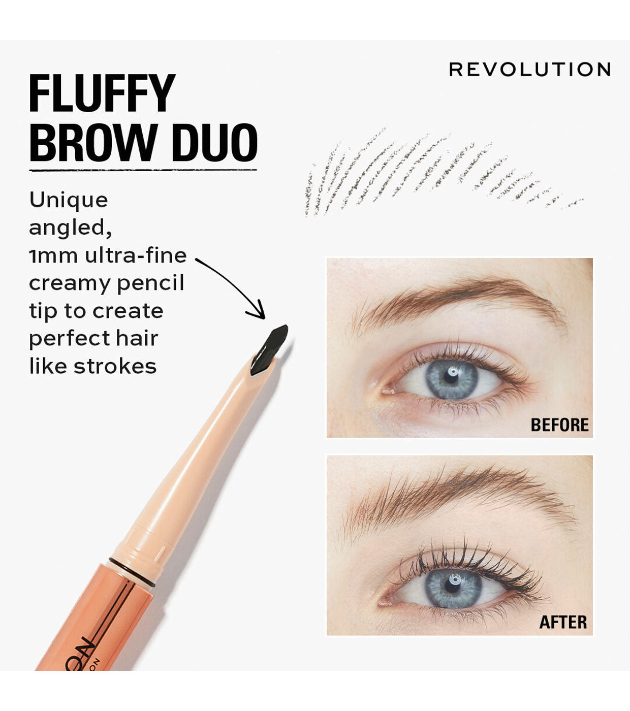 Revolution - Lápiz de cejas Fluffy Brow Filter Duo - Blonde