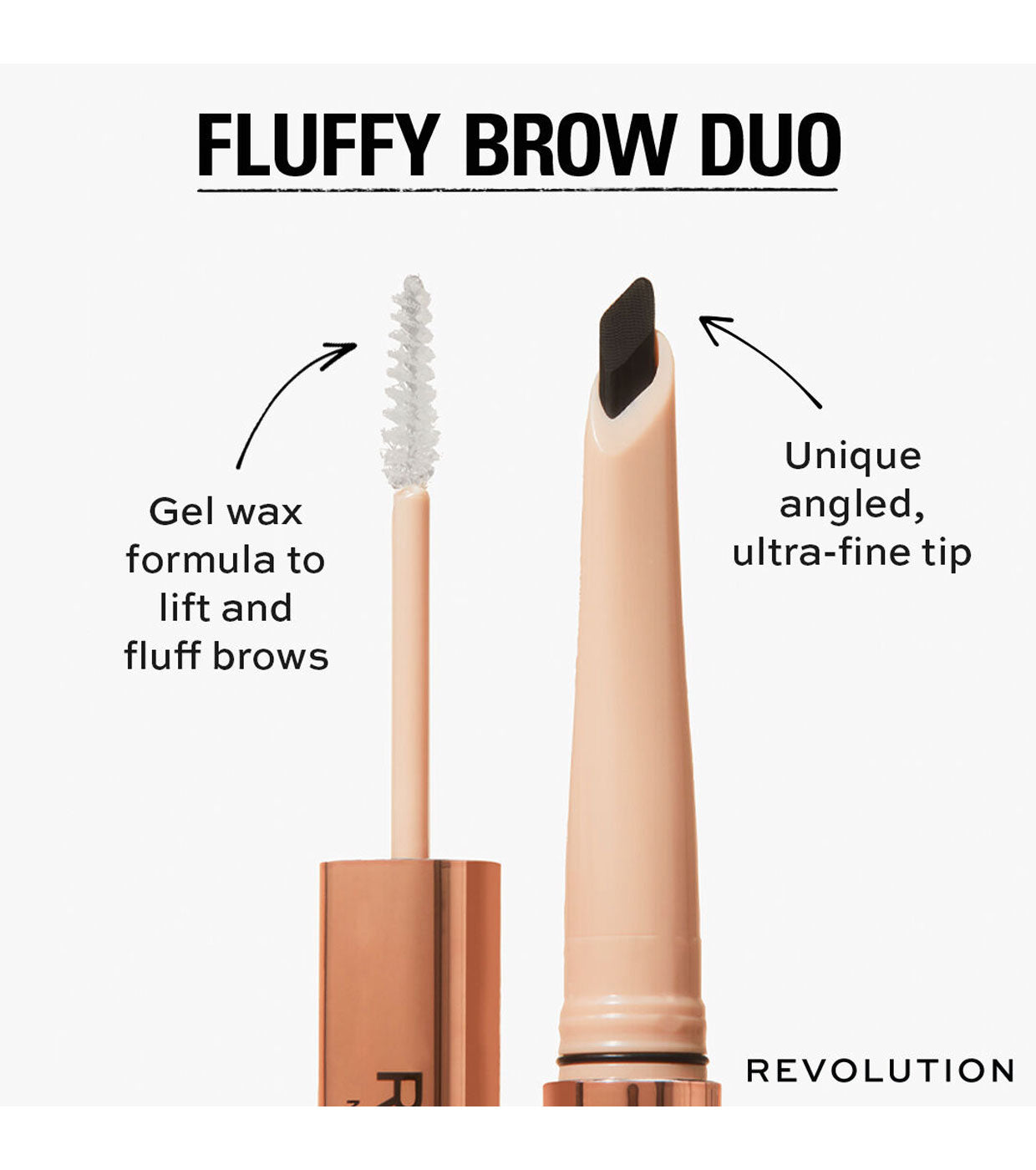 Revolution - Matita Sopracciglia Fluffy Brow Filter Duo - Medium Brown