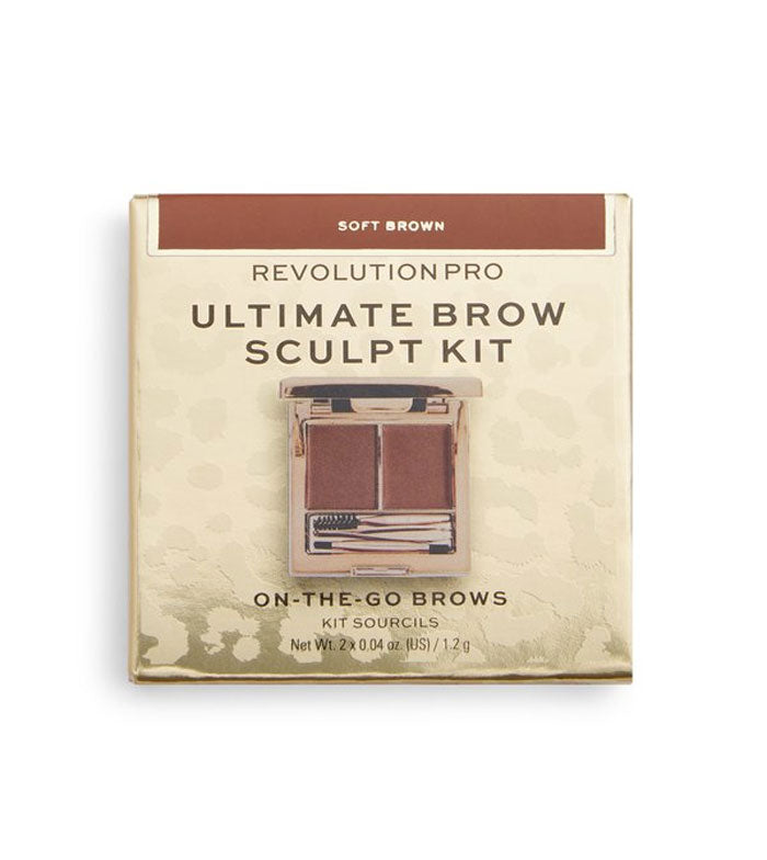 Revolution Pro - Kit de cejas Ultimate Brow Sculpt Kit - Soft Brown