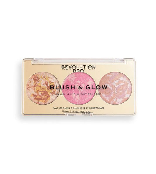Revolution Pro - Paleta de iluminador e blush Blush and Glow - Rose Glow