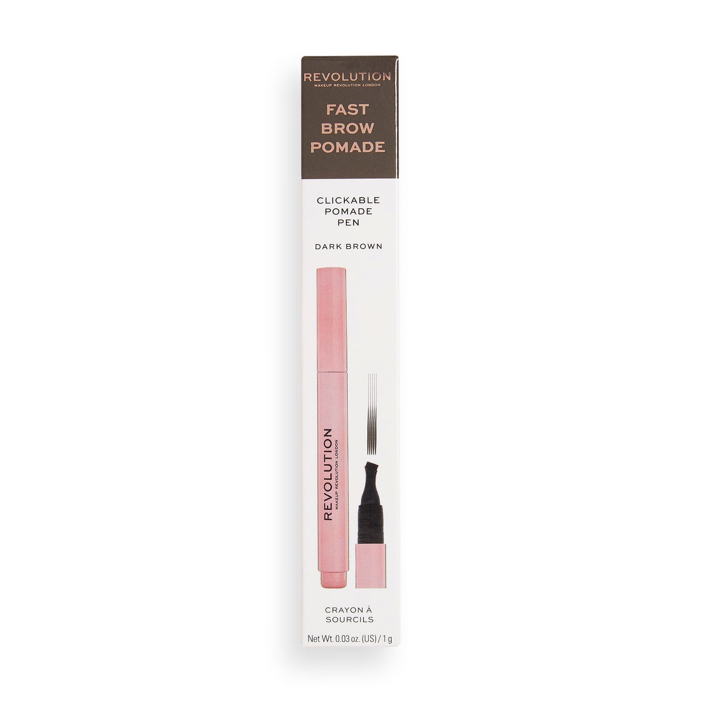 Revolution - Caneta para Sobrancelhas Fast Brow Pomade - Castanho Escuro