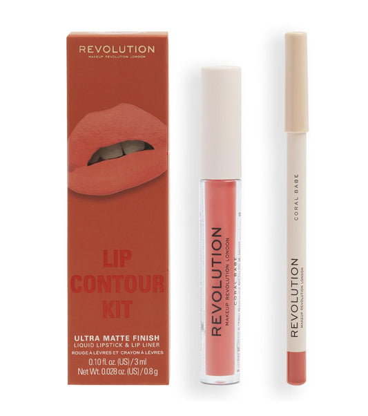 Revolution - Conjunto de Lábios Lip Contour - Coral Babe